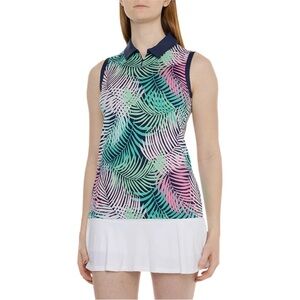 🌴 Tommy Bahama Golf Palm Print Sleeveless Polo | Small | NWOT